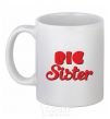 Ceramic mug Big sister red inscription White фото