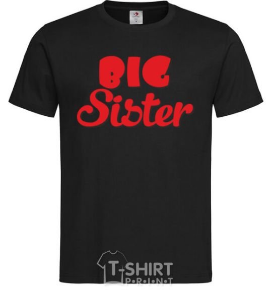Men's T-Shirt Big sister red inscription black фото