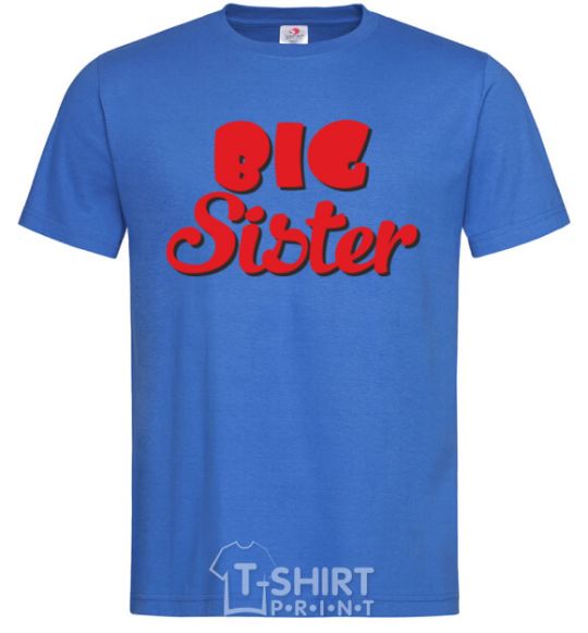 Men's T-Shirt Big sister red inscription royal-blue фото