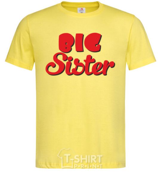 Men's T-Shirt Big sister red inscription cornsilk фото