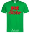Men's T-Shirt Big sister red inscription kelly-green фото