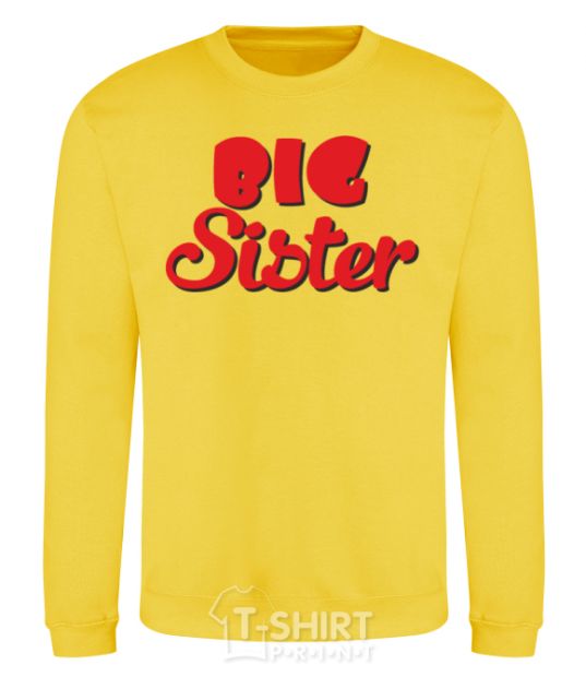 Sweatshirt Big sister red inscription yellow фото