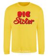 Sweatshirt Big sister red inscription yellow фото