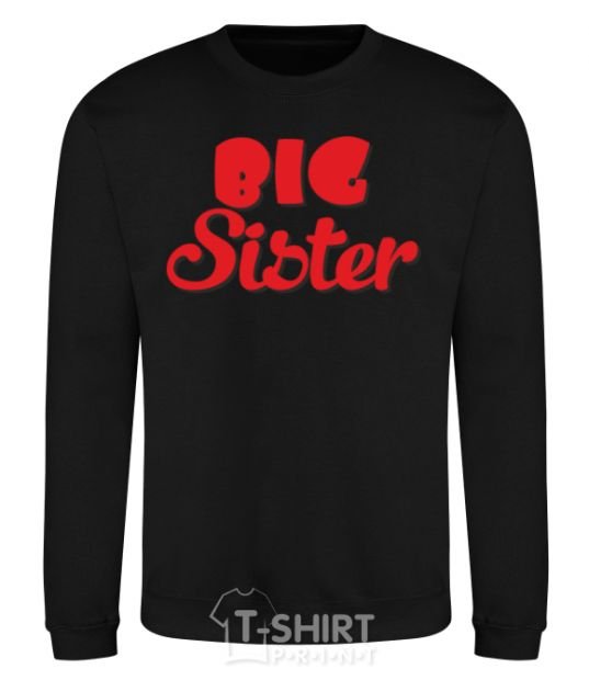 Свитшот Big sister красная надпись Черный фото