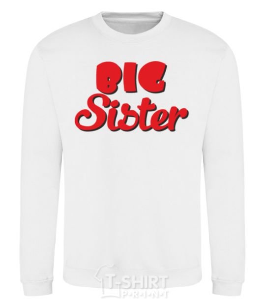 Свитшот Big sister красная надпись Белый фото