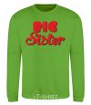 Sweatshirt Big sister red inscription orchid-green фото