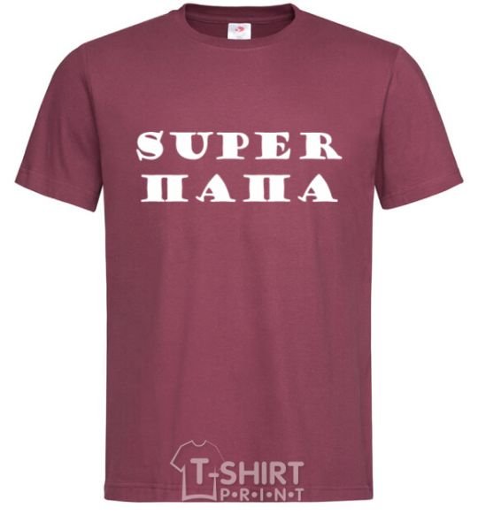 Men's T-Shirt Super Dad burgundy фото