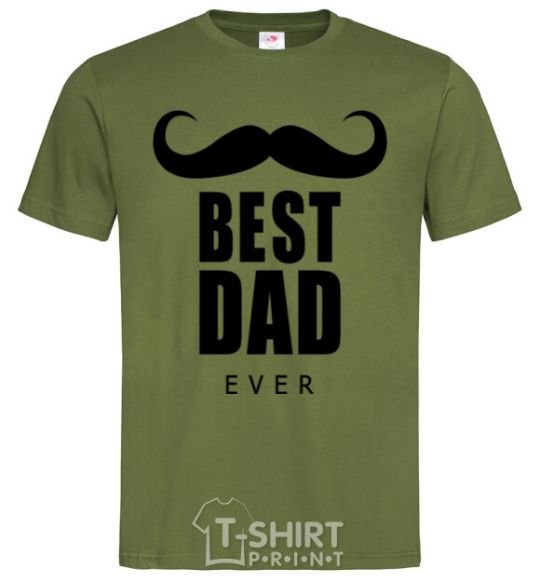 Men's T-Shirt Best dad ever with a moustache millennial-khaki фото