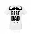 Men's T-Shirt Best dad ever with a moustache White фото