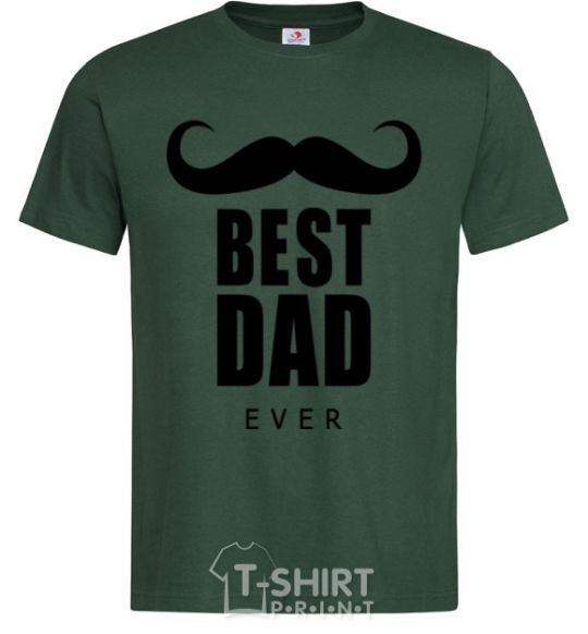 Men's T-Shirt Best dad ever with a moustache bottle-green фото