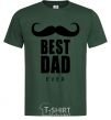 Men's T-Shirt Best dad ever with a moustache bottle-green фото