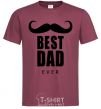 Men's T-Shirt Best dad ever with a moustache burgundy фото