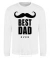 Sweatshirt Best dad ever with a moustache White фото