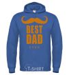 Men`s hoodie Best dad ever with a moustache royal фото