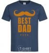 Мужская футболка Best dad ever с усами Темно-синий фото