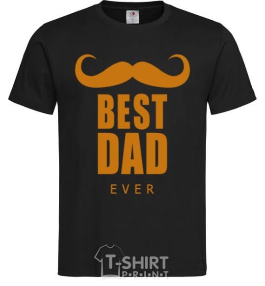 Men's T-Shirt Best dad ever with a moustache black фото