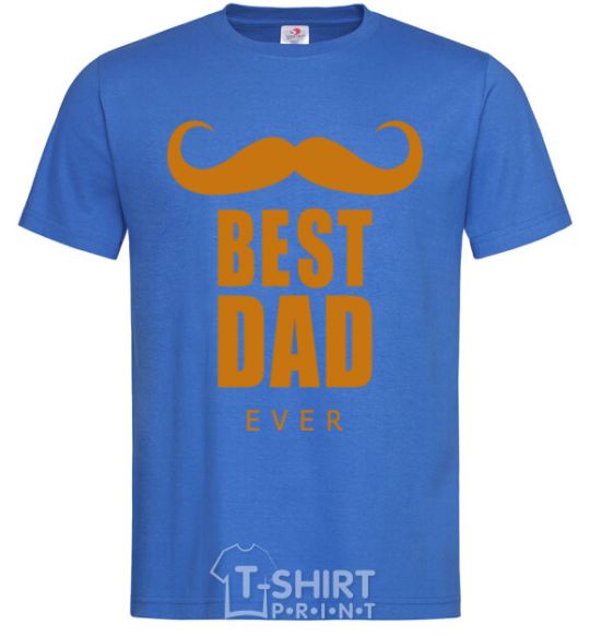 Men's T-Shirt Best dad ever with a moustache royal-blue фото