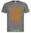 Men's T-Shirt Best dad ever with a moustache dark-grey фото