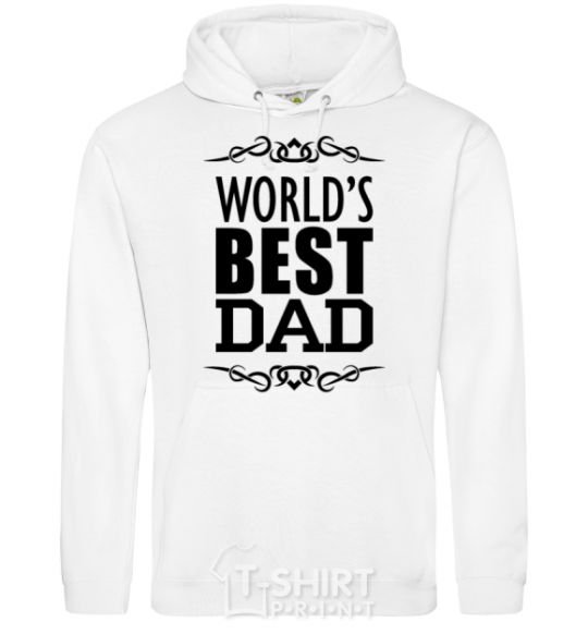 Men`s hoodie Worlds best dad White фото
