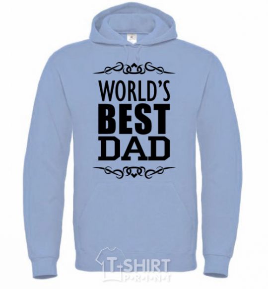 Men`s hoodie Worlds best dad sky-blue фото