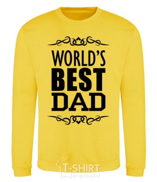 Sweatshirt Worlds best dad yellow фото