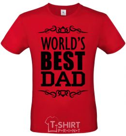 Men's T-Shirt Worlds best dad red фото
