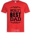 Men's T-Shirt Worlds best dad red фото