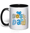 Mug with a colored handle Best dad black фото