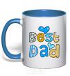 Mug with a colored handle Best dad royal-blue фото