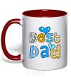 Mug with a colored handle Best dad red фото
