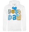 Men`s hoodie Best dad White фото