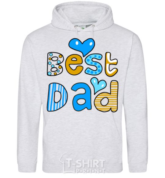 Men`s hoodie Best dad sport-grey фото
