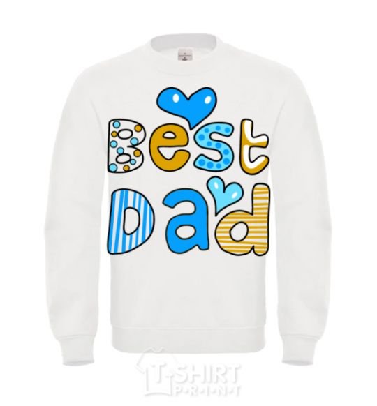 Sweatshirt Best dad White фото