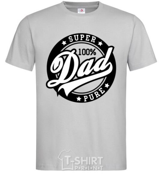 Men's T-Shirt Super Dad 100 pure grey фото