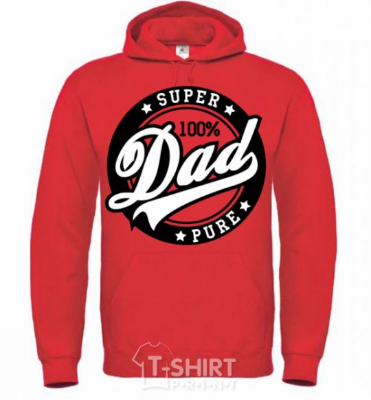 Мужская толстовка (худи) Super Dad 100 pure Ярко-красный фото