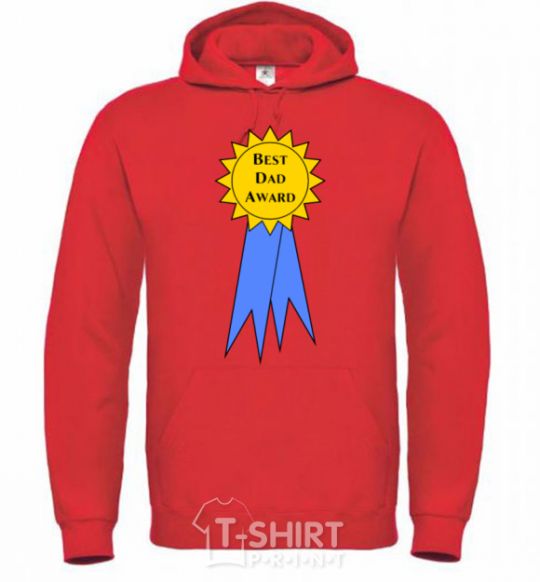 Men`s hoodie Best dad award bright-red фото