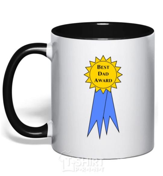 Mug with a colored handle Best dad award black фото