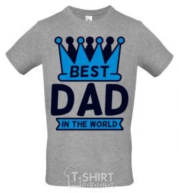 Men's T-Shirt Best dad in the world crown grey фото