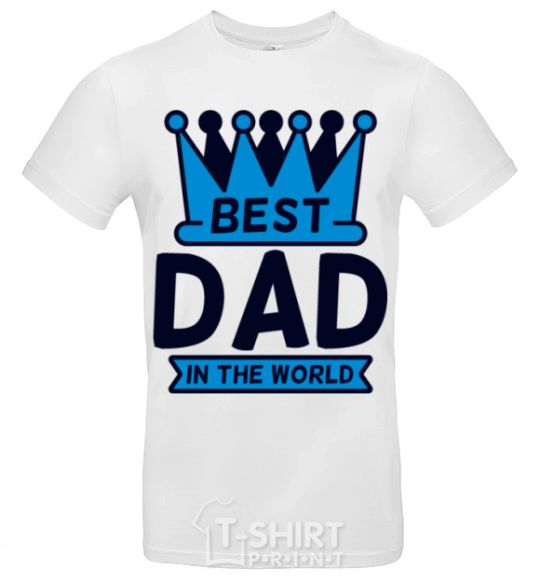 Men's T-Shirt Best dad in the world crown White фото