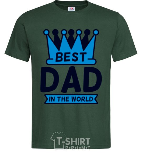 Men's T-Shirt Best dad in the world crown bottle-green фото
