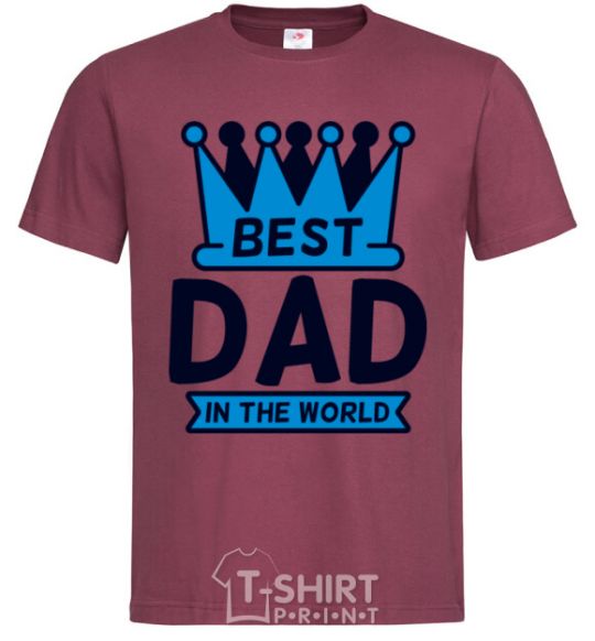Men's T-Shirt Best dad in the world crown burgundy фото