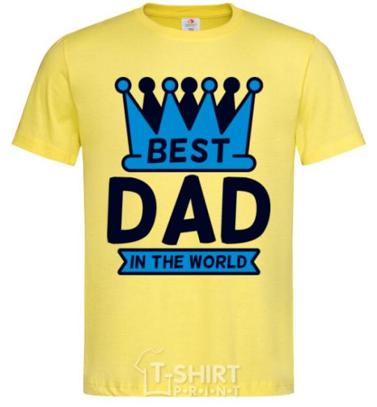 Мужская футболка Best dad in the world crown Лимонный фото