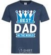 Men's T-Shirt Best dad in the world crown navy-blue фото