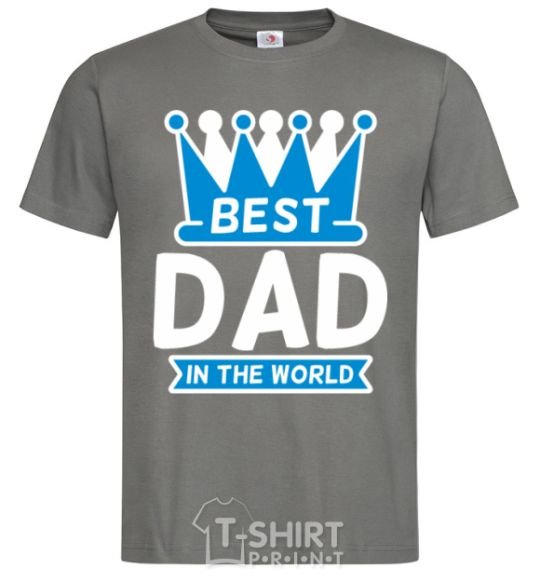 Men's T-Shirt Best dad in the world crown dark-grey фото