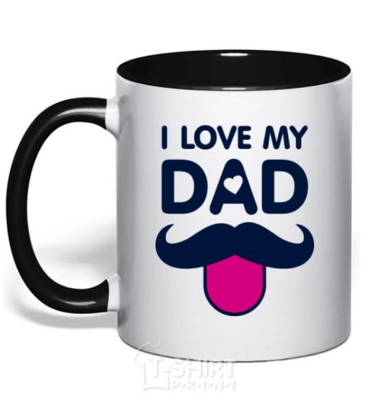 Mug with a colored handle I love my dad exclusive black фото