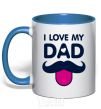 Mug with a colored handle I love my dad exclusive royal-blue фото