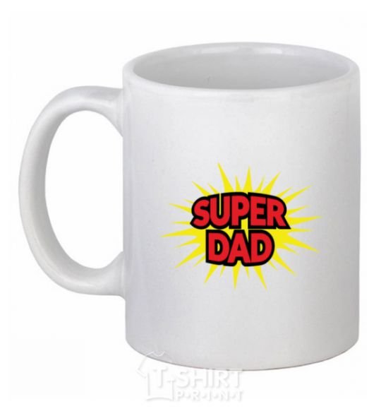 Ceramic mug Super Dad White фото