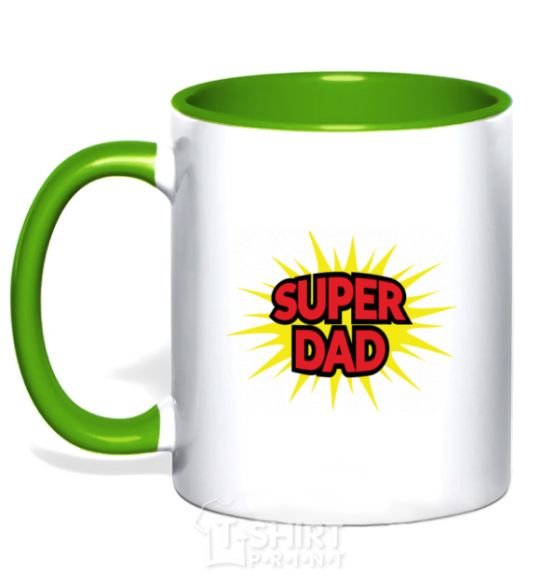 Чашка с цветной ручкой Super Dad Зеленый фото