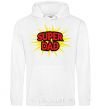 Men`s hoodie Super Dad White фото