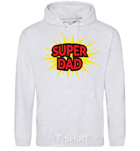 Men`s hoodie Super Dad sport-grey фото